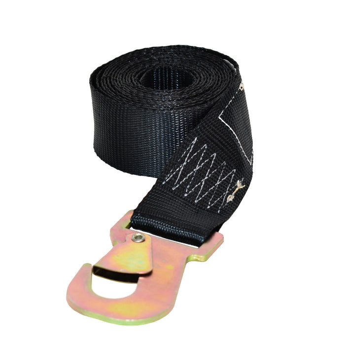 2" X 10' Short & Wide Handle Ratchet Strap w/ Heavy Duty Vinyl Coated S-Hook & Flat Snap Hook | 3,300 Lbs. Breaking Strength