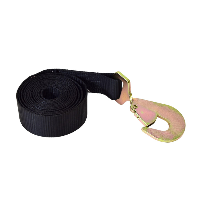 2" Heavy Duty Short & Narrow Handle Ratchet Strap w/ Twisted Snap Hooks | 11,000 Lbs. Breaking Strength