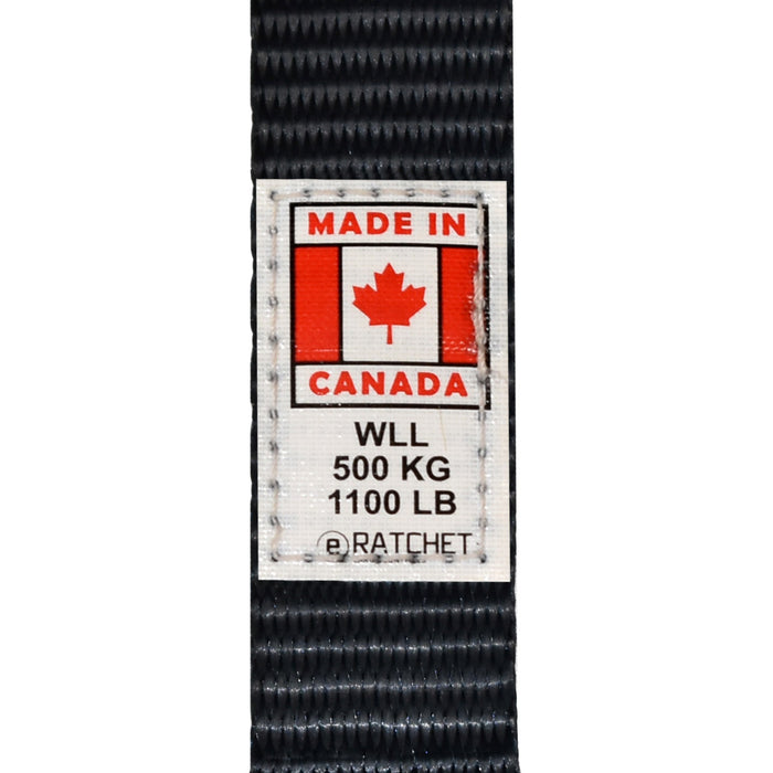 1" X 15' Black Endless Strap w/ Wide Handle Ratchet Strap | 3,300 Lbs. Breaking Strength