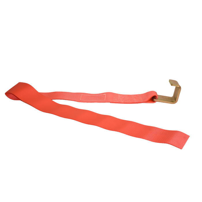 4" X 5'  Roll Off Container Strap w/ Flat Container Hook | 16,200 Lbs. Breaking Strength