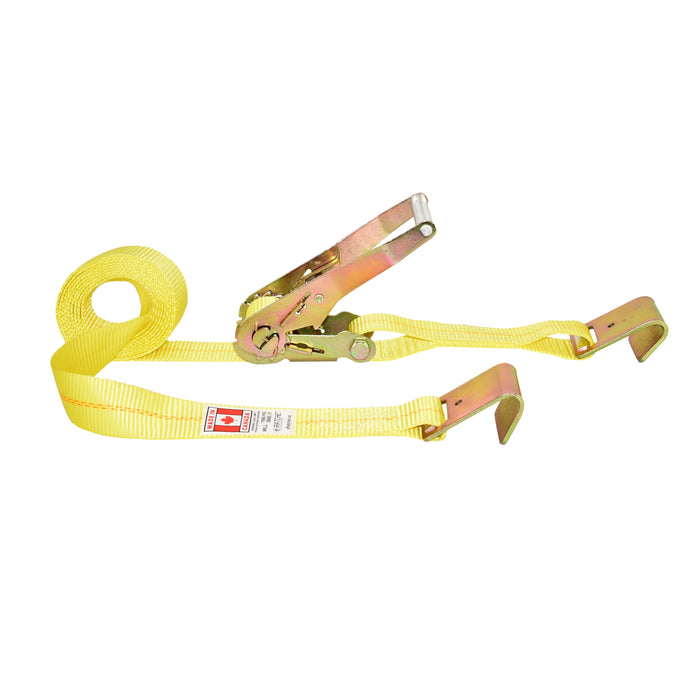2" Heavy Duty Long & Wide Handle Ratchet Strap w/ Flat Hooks | 11,000 Lbs. Breaking Strength