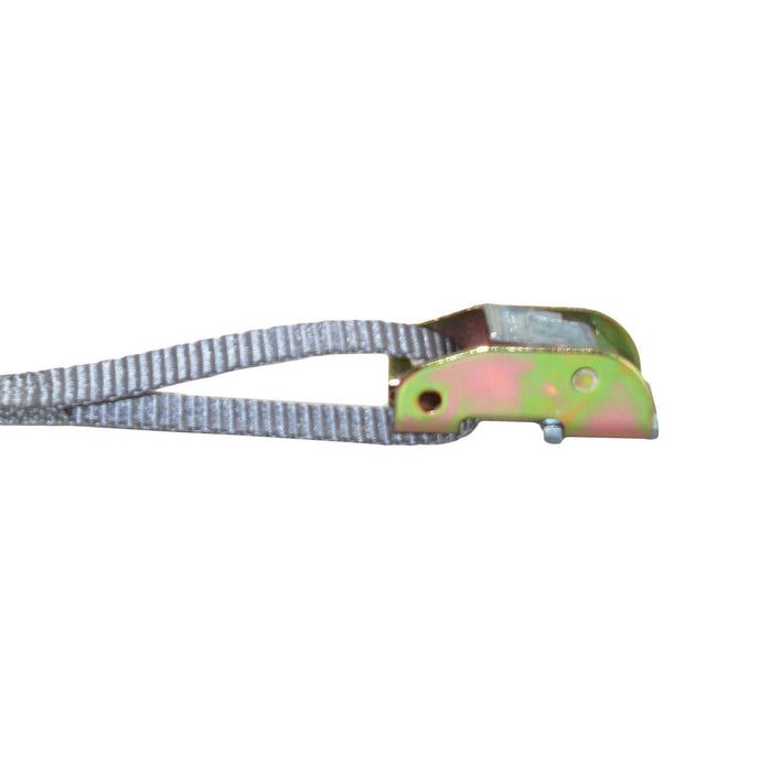 1" Gray Cam Buckle w/ Heavy Duty Black Vinyl Coated S-Hook w/Keepers | 1,500 Lbs. Breaking Strength