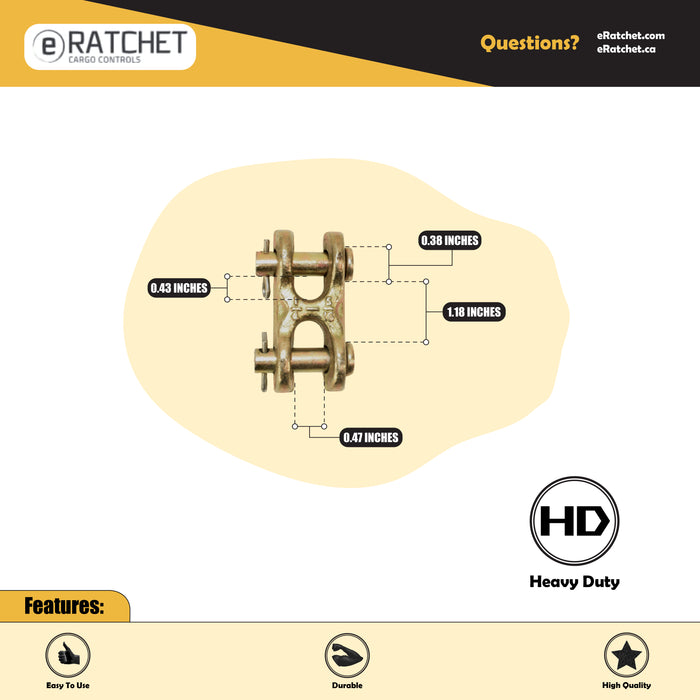 Twin Clevis Link - Grade 70 - 1/4-5/16"