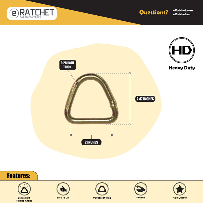 D-Ring for 2" webbing | 3,300 Lbs. Breaking Strength
