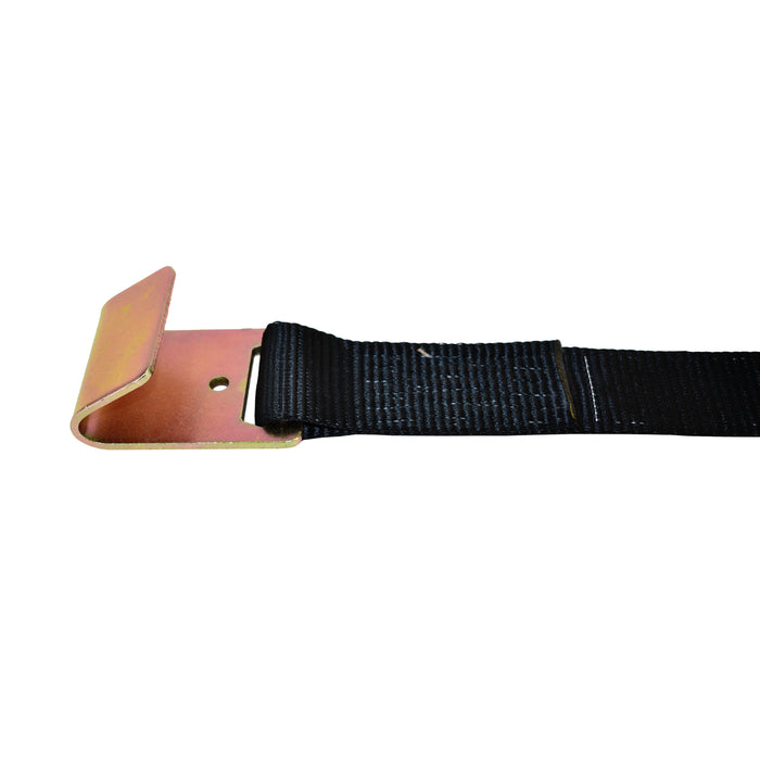 2" Heavy Duty Long & Wide Handle Rubber Ratchet Strap w/ Flat Hooks | 11,000 Lbs. Breaking Strength