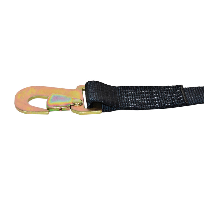 2" X 10' Short & Wide Handle Ratchet Strap w/ Heavy Duty Vinyl Coated S-Hook & Flat Snap Hook | 3,300 Lbs. Breaking Strength