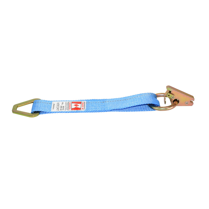 2" X 1' Heavy Duty Rope Tie-Off w/ E-Track Tie Down w/ Heavy Duty Round Ring & Flat Delta Ring | 6,000 Lbs. Breaking Strength