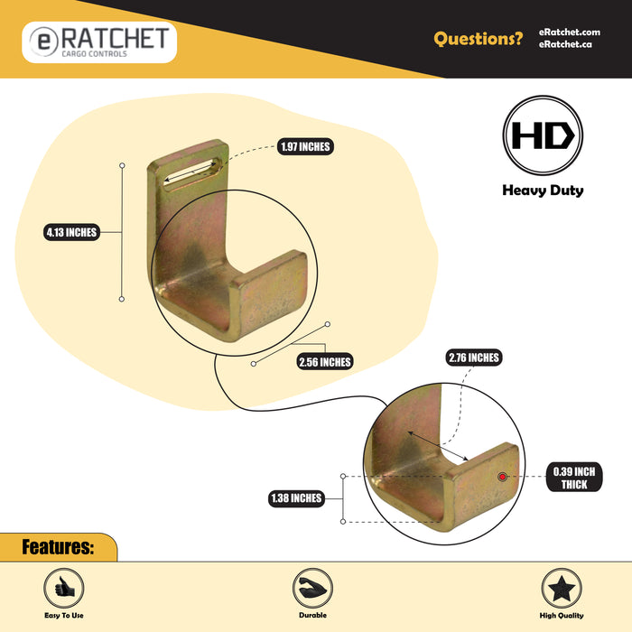 Flat Container Hook for 4" webbing | 16,200 Lbs. Breaking Strength